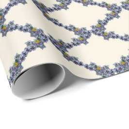 Papel De Regalo Cream bird and flower trellis wrapping paper