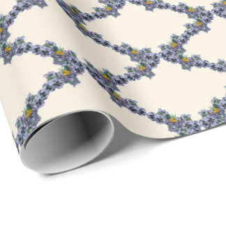 Papel De Regalo Cream bird and flower trellis wrapping paper