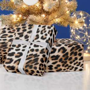 Papel De Regalo Cream Black Leopard Print