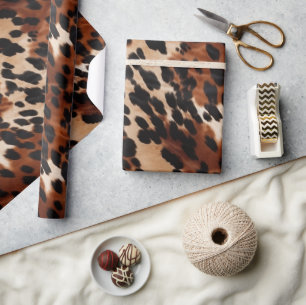 Papel De Regalo Cream Brown Black Piel de vaca