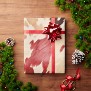 Papel De Regalo Cream Red Western Piel de vaca