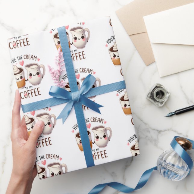 Papel De Regalo Cream to My Coffee Love Gift Wrapping Paper (Regalar)
