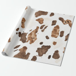 Papel De Regalo Creamy Brown Chocolate Cow Print Animal Cumpleaños