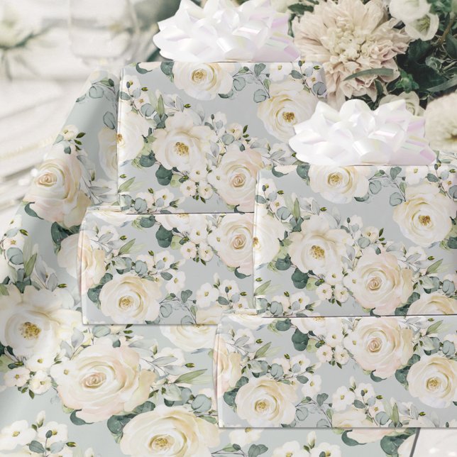 Papel De Regalo Creamy Peony & Silver Sage Eucalyptus Greenerenera (Subido por el creador)