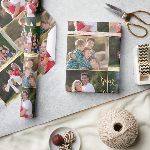 Papel De Regalo Crear 6 Navidades de cumpleaños de Collage de foto