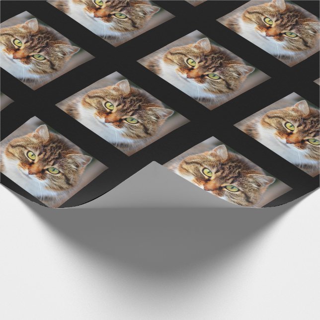 Papel De Regalo Crear su propia foto personalizada de gato (Esquina)