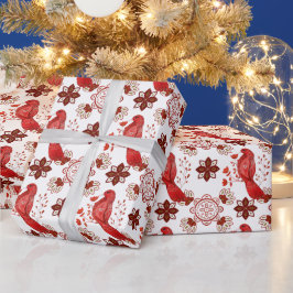 Papel De Regalo Crear su propio cardenal rojo nórdico