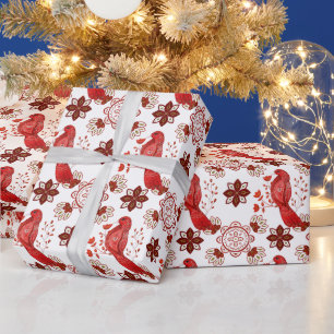 Papel De Regalo Crear su propio cardenal rojo nórdico