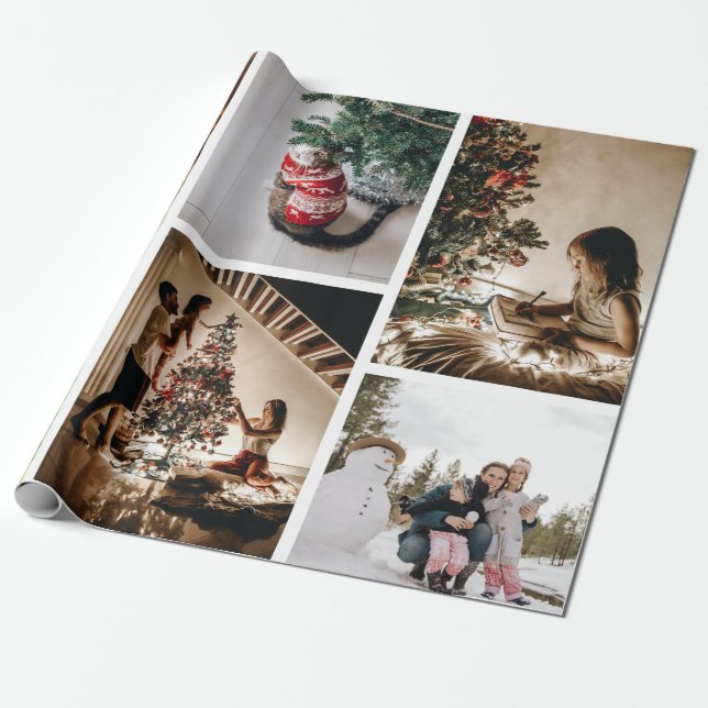 Papel De Regalo Crear su propio Collage de Navidades fotográficos  (Desenrollado)