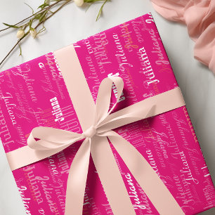 Papel De Regalo Crear su propio modelo de nombre rosado caliente