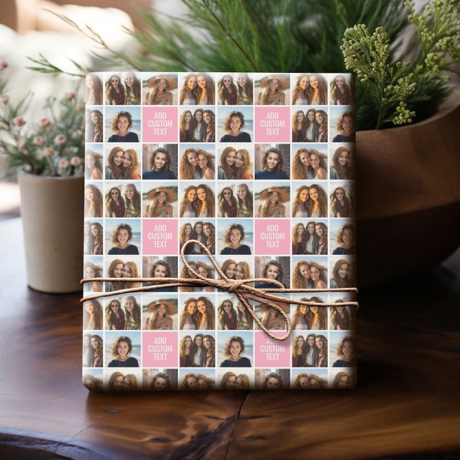 Papel De Regalo Crear su propio monograma de Personalizado de Inst (Personalized Photo Wrapping Paper)