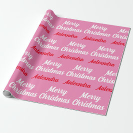 Papel De Regalo Crear su propio nombre Navidades rosados