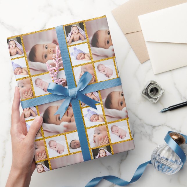 Papel De Regalo Crear su propio Purpurina de oro de 6 Collages de  (Regalar)