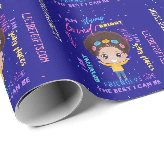 Papel De Regalo Crear su propio yo AM - Afirmaciones Chicas positi (Esquina del rollo)