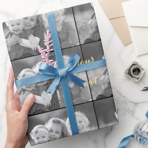 Papel De Regalo Crear Texto de Foto en Blanco y Negro con Estilo V