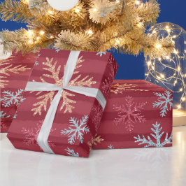 Papel De Regalo Crear tus propios copos de nieve de rayas rojas