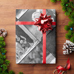 Papel De Regalo Crear un Collage de fotos de estilo blanco y negro<br><div class="desc">Crea tu propio personalizado, personalizado, único, único, con un estilo vintage, elegante, de moda, moda, elegante tipografía de guiones de oro falso, calidad superior, cinco papel de envoltura de regalos de collage de fotos en blanco y negro. Para personalizar, simplemente añada 5 de tu familia favorita / pareja / hijos...</div>