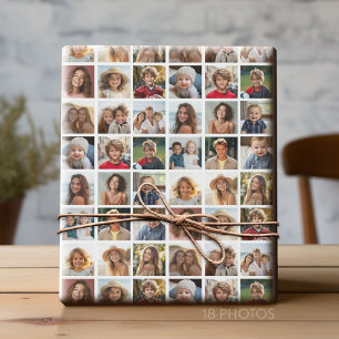 Papel De Regalo Crear un Collage de fotos Personalizado con 18 fot