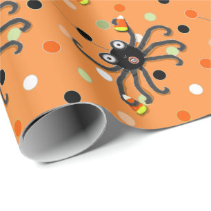Papel De Regalo Creativa araña de Halloween Polkadots