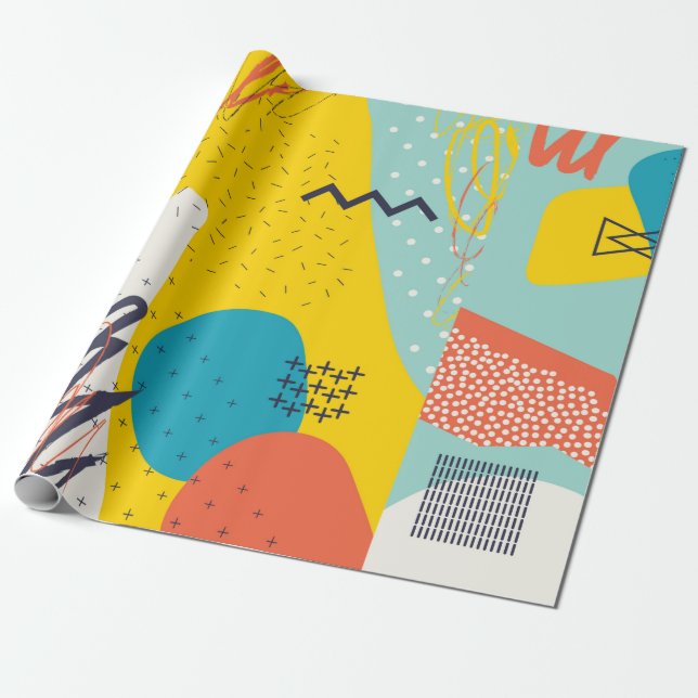Papel De Regalo Creative doodle art header with different shapes a (Desenrollado)