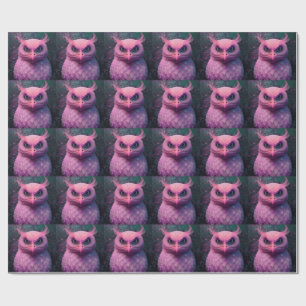 Papel De Regalo Creatividad híbrida de búho/murloc rosado