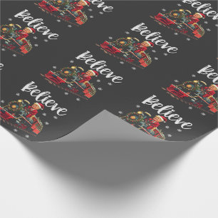 Papel De Regalo Cree Delantal De Navidad De Santa Claus Montando U