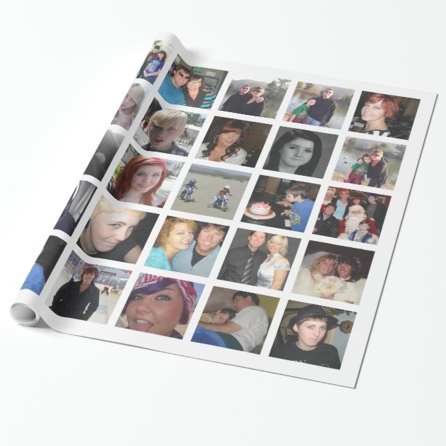 Papel De Regalo Cree su propio collage de fotos de Instagram de 30 (Desenrollado)