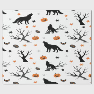 Papel De Regalo Creepe Cute Wolf Pack Halloween