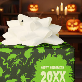 Papel De Regalo Creepy Crawlies Happy Halloween Add The Year Green