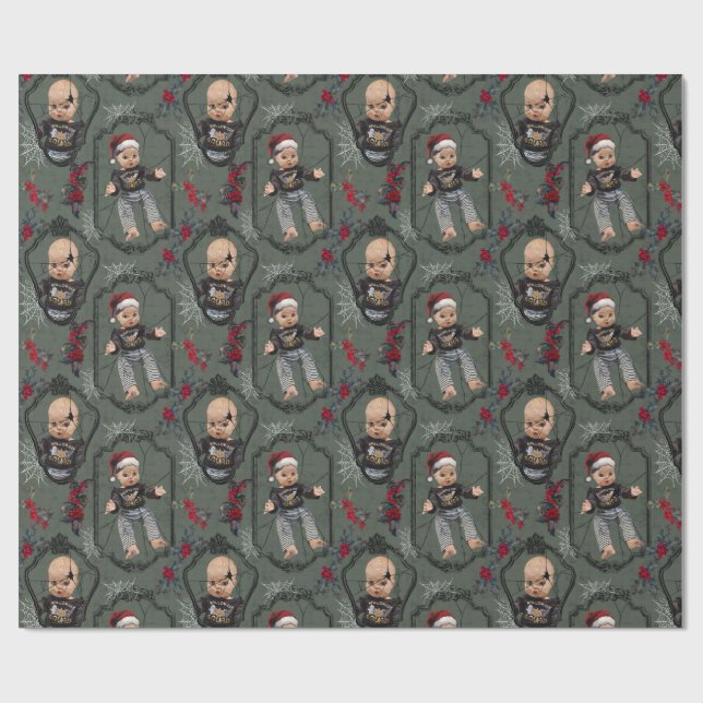 Papel De Regalo Creepy Doll Christmas Wrapping Paper (Superficie plana)