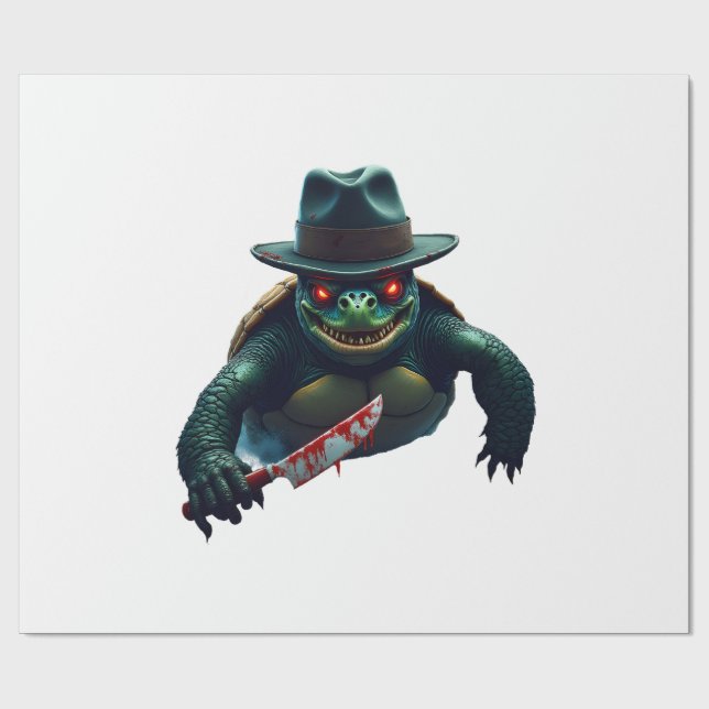 Papel De Regalo Creepy Scary Halloween Turtle T-Shirt (Superficie plana)