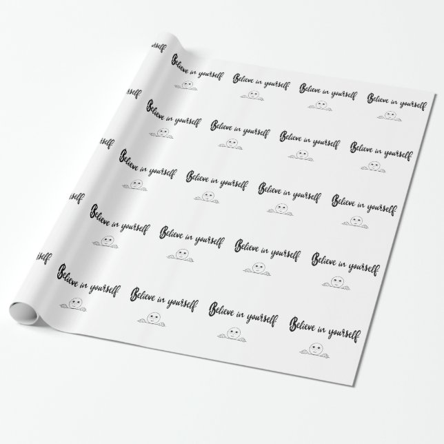 Papel De Regalo Creer En Tu Propio Texto E Imagen (Desenrollado)