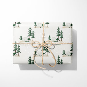 Papel De Regalo Crema de bosque de invierno de oso polar durmiente
