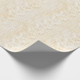 Papel De Regalo Crema de damasco floral y Boda beige