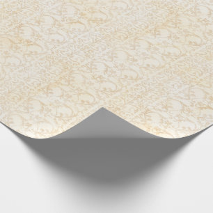 Papel De Regalo Crema de damasco floral y Boda beige
