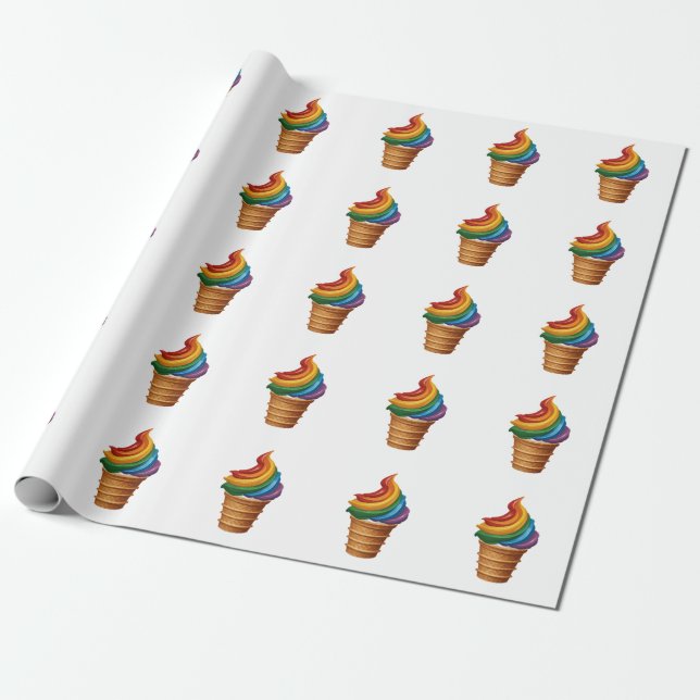 Papel De Regalo Crema de hielo arco iris LGBT (Desenrollado)