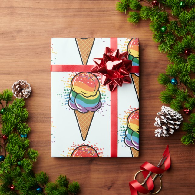 Papel De Regalo Crema de hielo del orgullo LGBTQ+ (Regalo de vacaciones)