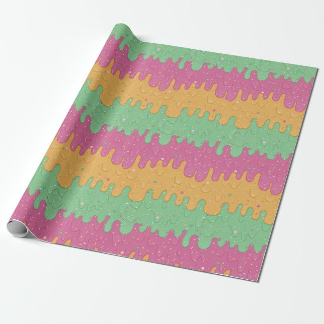 Papel De Regalo Crema de hielo Rainbow Sherbet (Desenrollado)