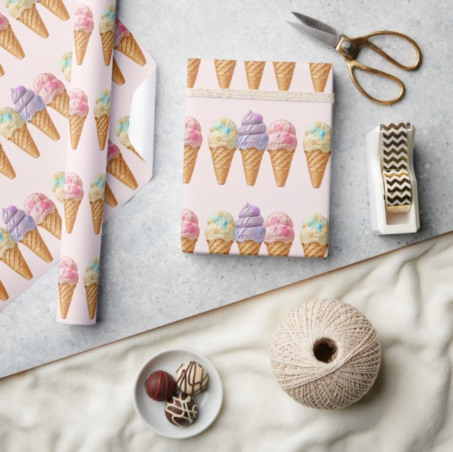 Papel De Regalo Crema de hielo verano cosechó el favor de la ducha (Artesanía)