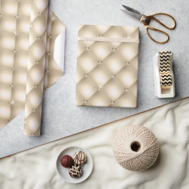 Papel De Regalo Crema de oro Champagne Diamond (Artesanía)