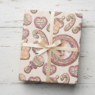 Papel De Regalo Crema Navidades Gingerbread Cookies Baby Photo