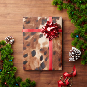 Papel De Regalo Crema occidental con Piel de vaca negro marrón