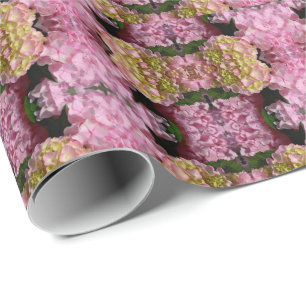 Papel De Regalo Crema rosa Hydrangeas amarillo rosa verde floral