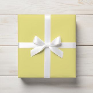 Papel De Regalo Crema suave de limón amarillo sólido Minimalista