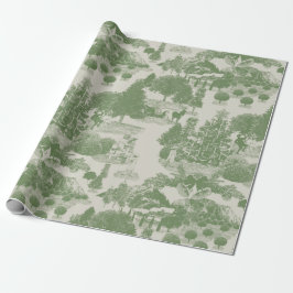 Papel De Regalo Crema verde Navidades Winter Wonderland