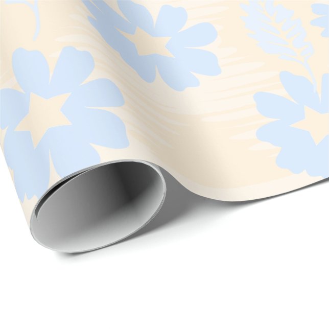 Papel De Regalo Crema y azul (Esquina del rollo)