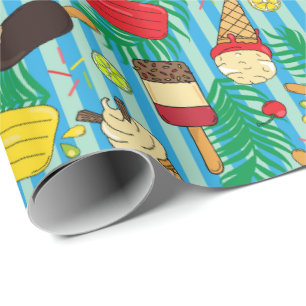Papel De Regalo Cremas de hielo Popsicles Ensalada de frutas Patte