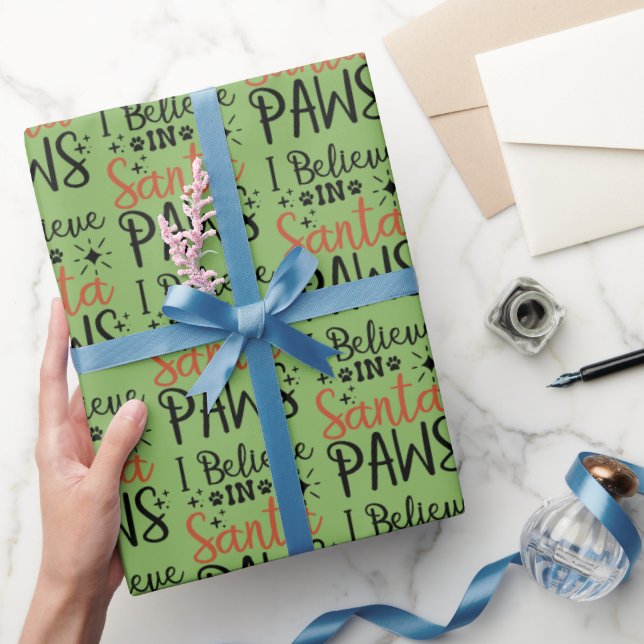 Papel De Regalo Creo en Santa Paws (Regalar)