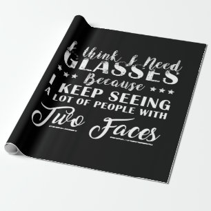 Papel De Regalo Creo Que Necesito Gafas Con Dos Caras Graciosas