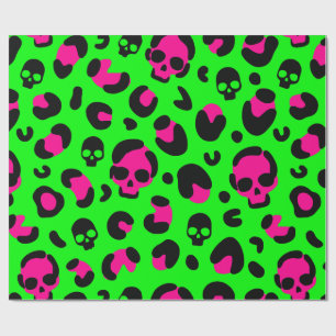 Papel De Regalo crepitoso cráneo de leopardo de halloween punk ver